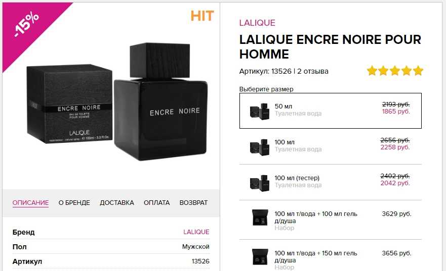 Lalique Encre Noire